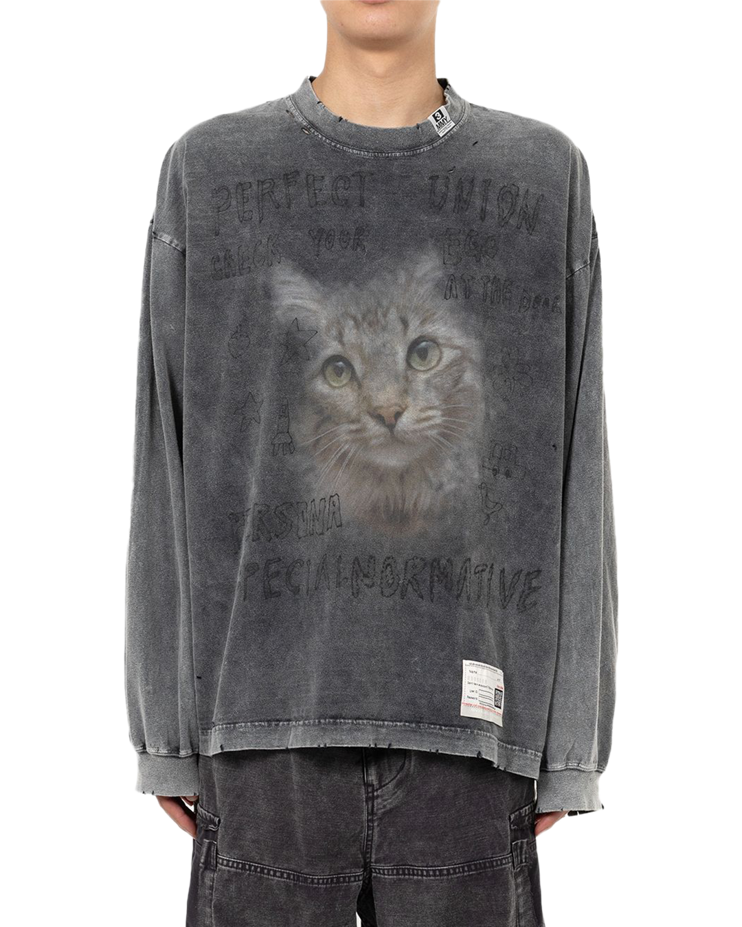 Maison MIHARA - Cat Print Long Sleeve T-shirt