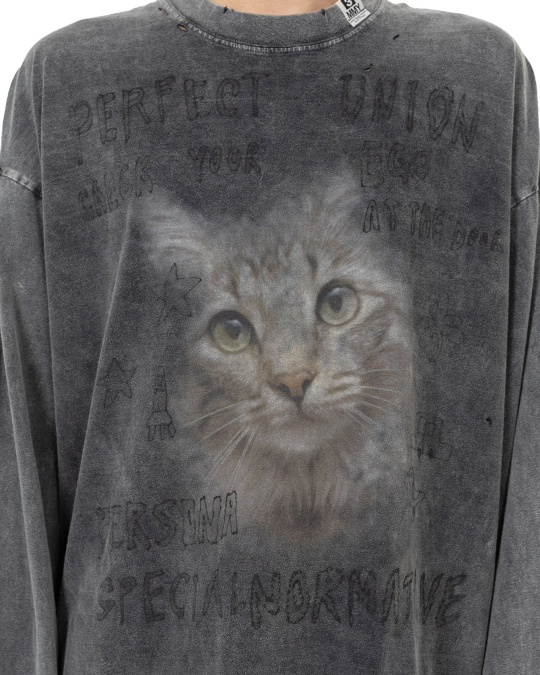 Maison MIHARA - Cat Print Long Sleeve T-shirt