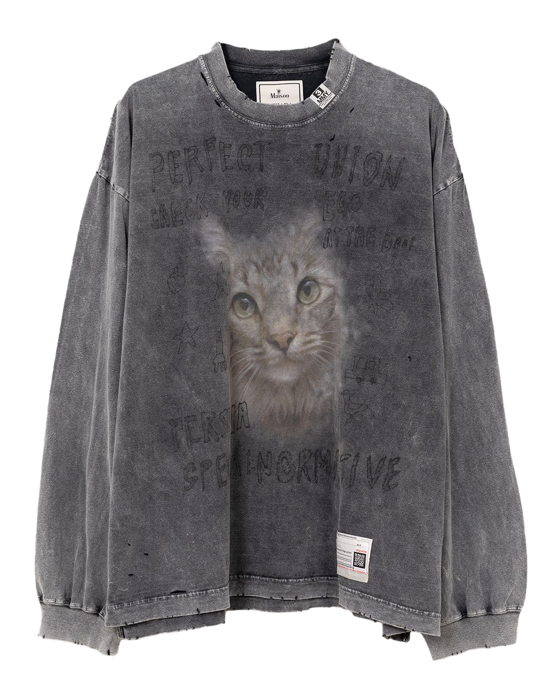 Maison MIHARA - Cat Print Long Sleeve T-shirt