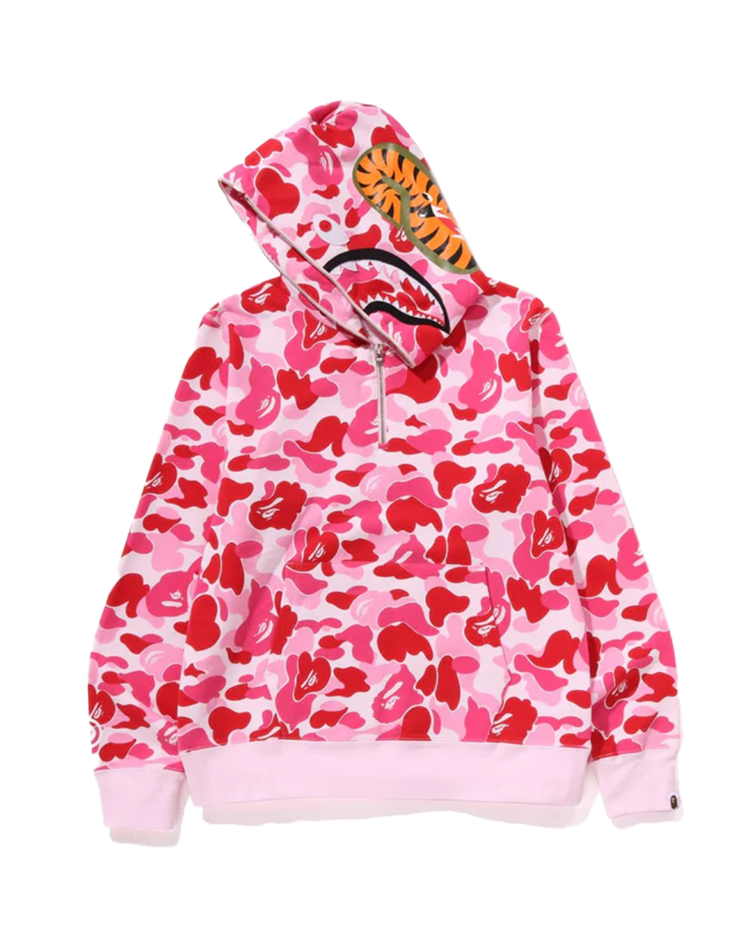 BAPE - Pink ABC Camo Shark Half Zip