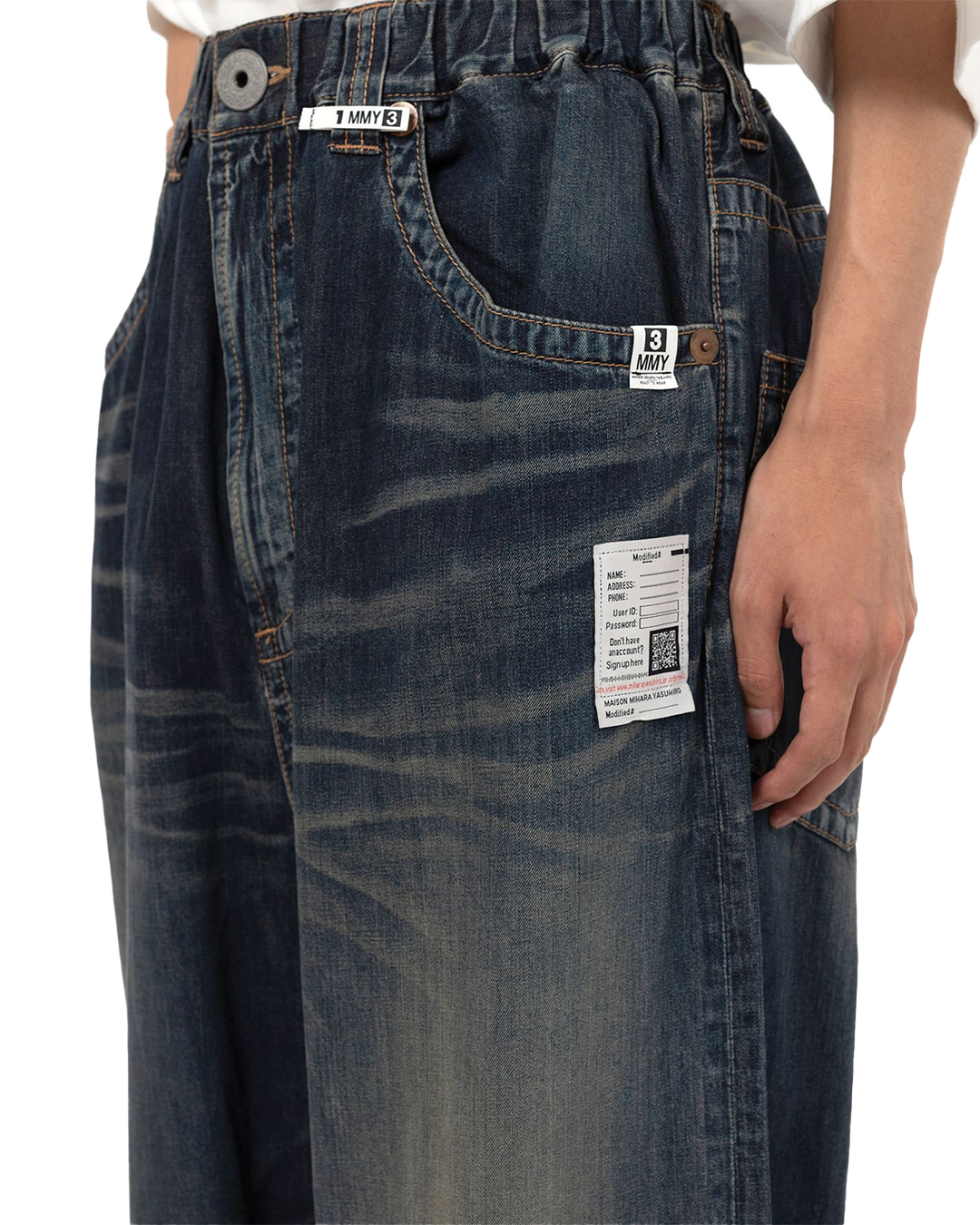 Maison MIHARA - Navy Denim Wide Pants