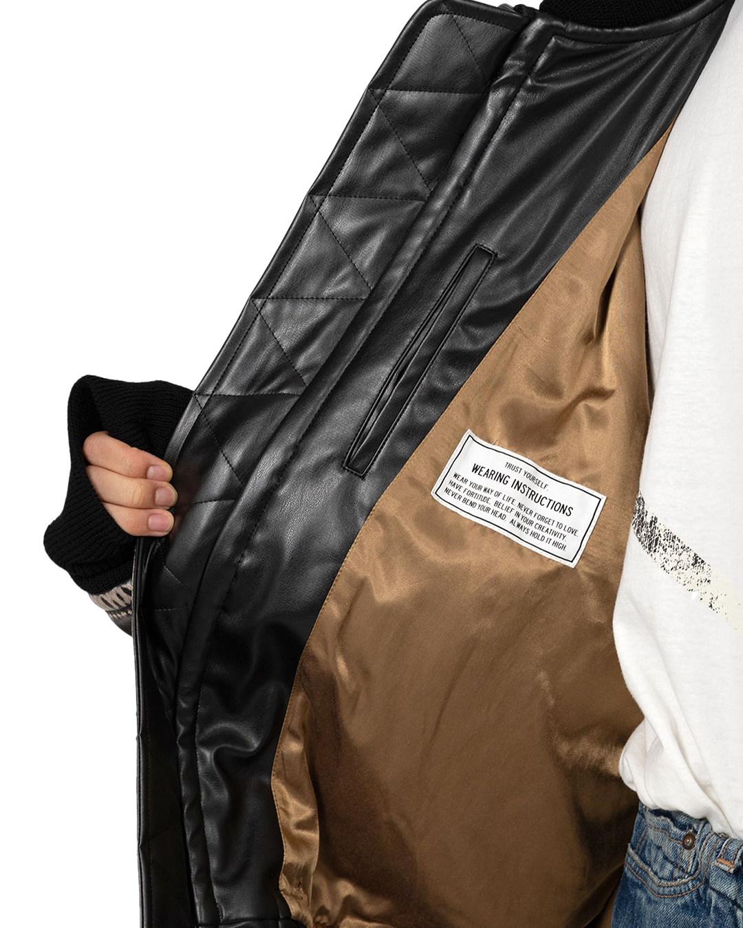 Maison MIHARA - Amateur Sewn Like Big Zip Faux-Leather Jacket