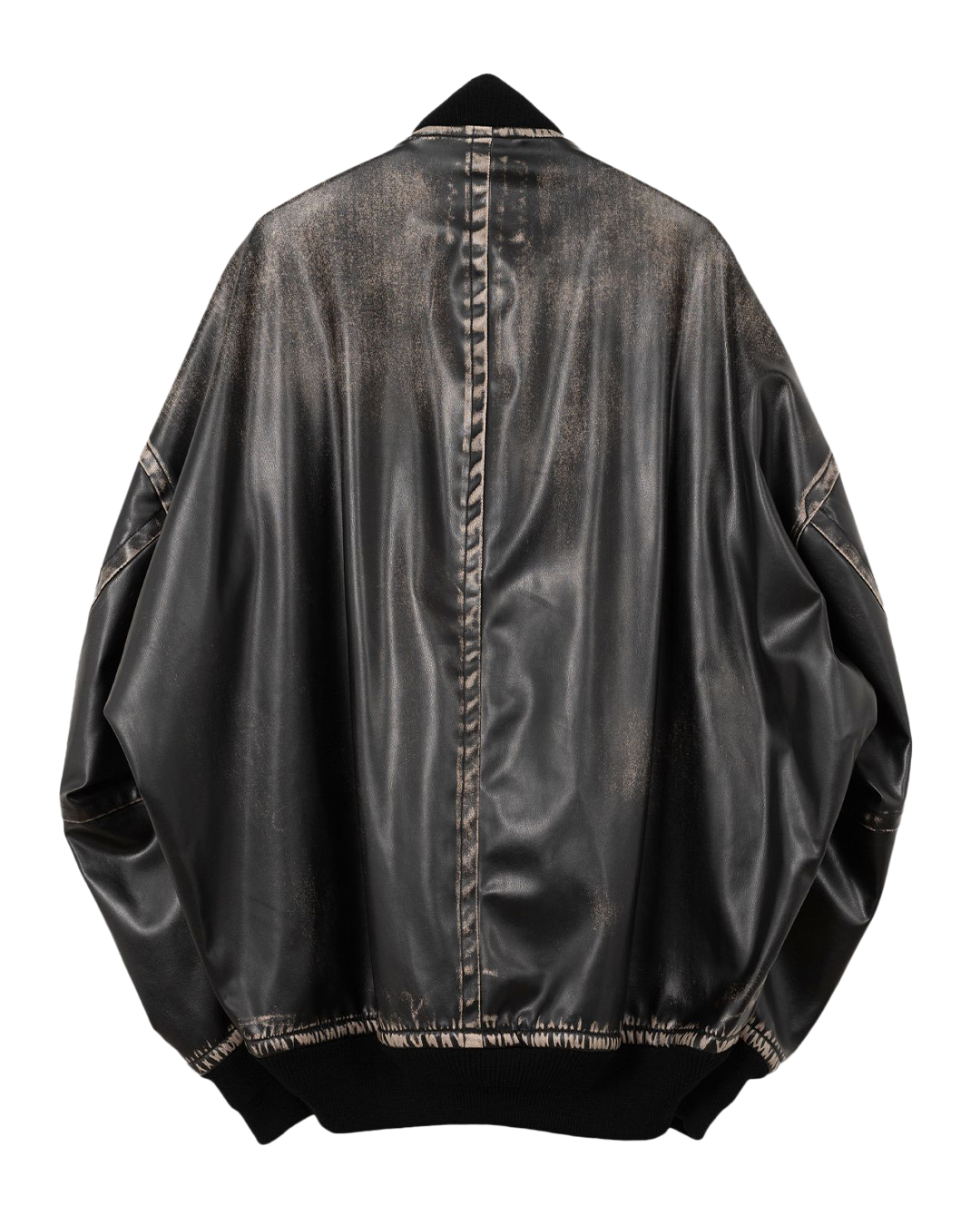 Maison MIHARA - Amateur Sewn Like Big Zip Faux-Leather Jacket