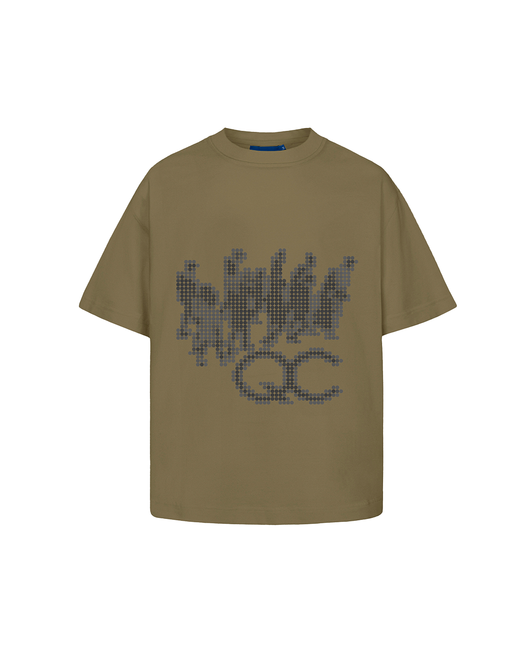 QUADRO - LINE DOTS T-SHIRT BROWN