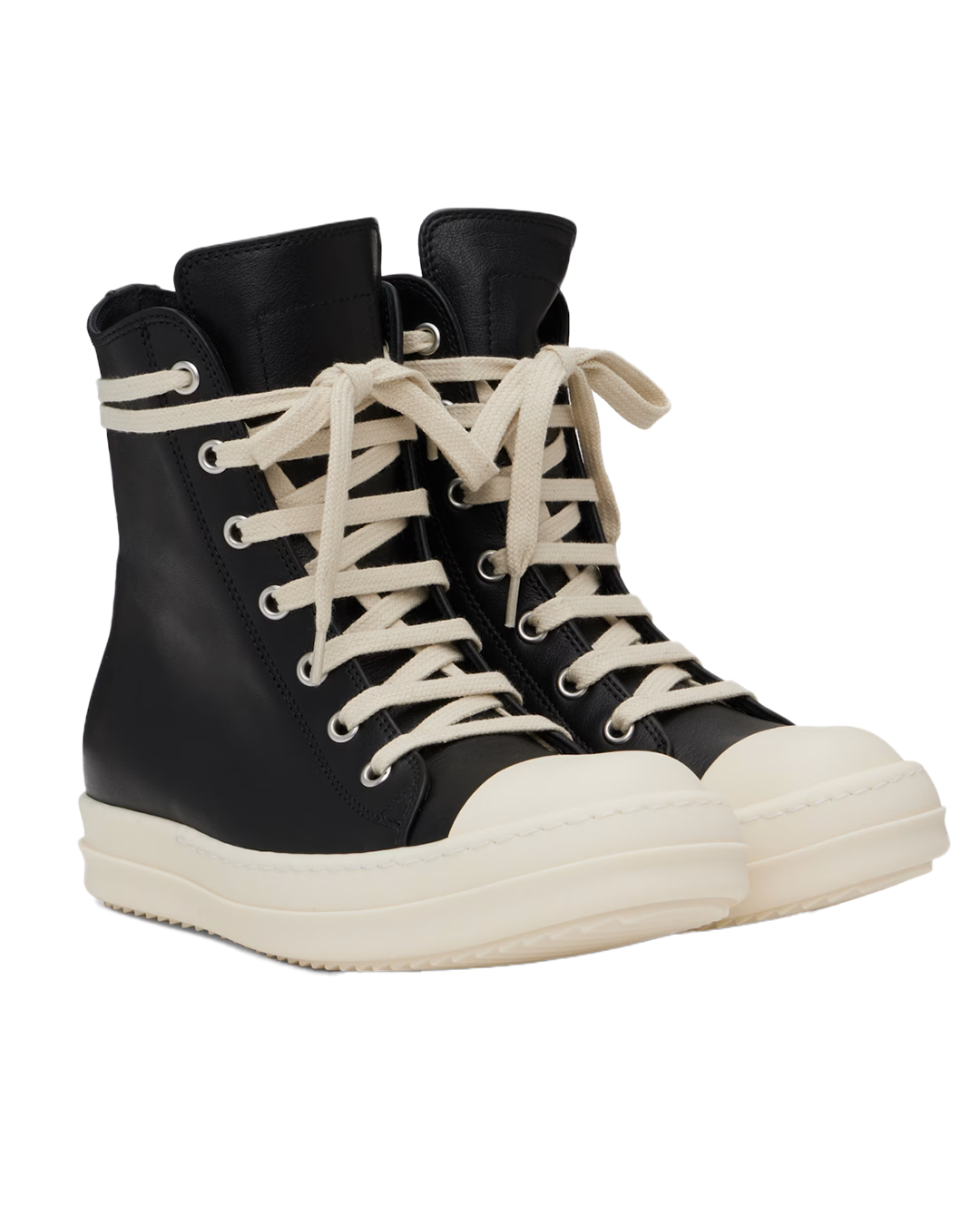 Rick Owens - Calf Leather High-top Sneakers Black SS25