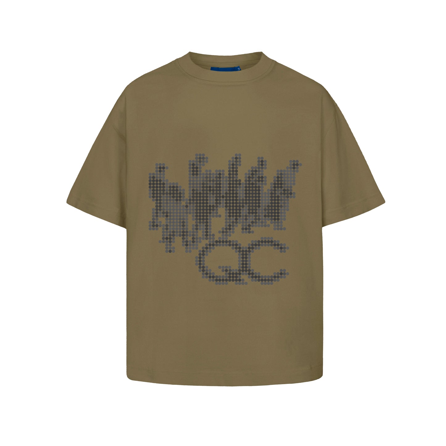 QUADRO - LINE DOTS T-SHIRT BROWN