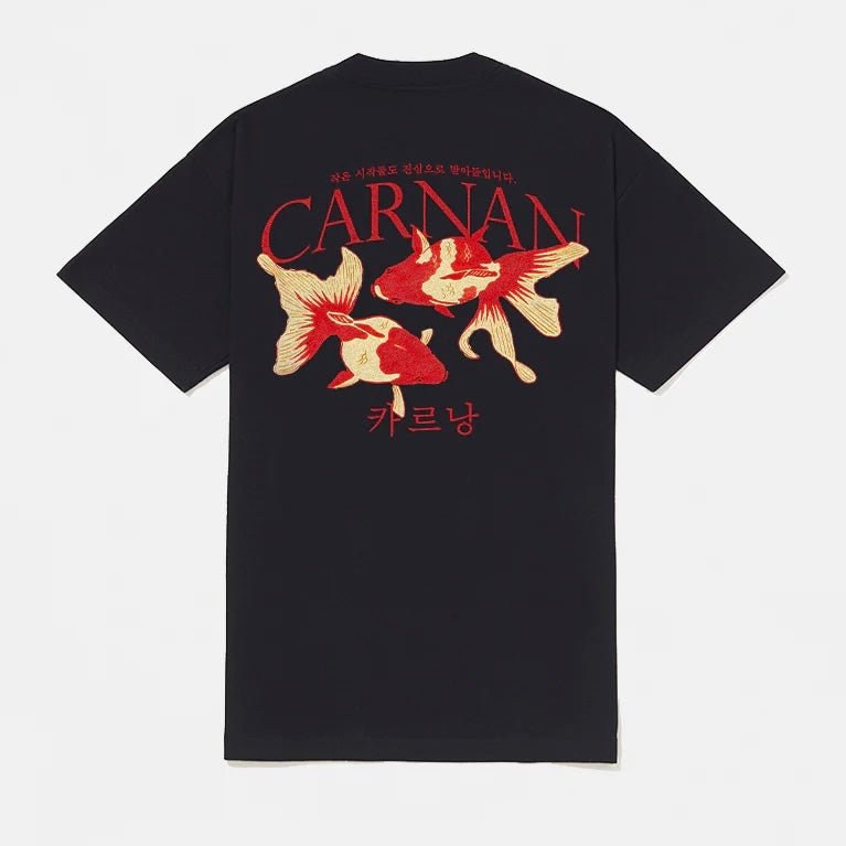 CARNAN - HEAVY T-SHIRT RED LION FISH - BLACK ALWAYS BUSY BRAND ABB
