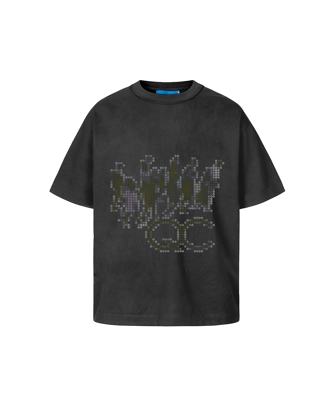 QUADRO - LINE DOTS T-SHIRT GREY