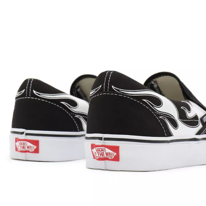 VANS - SLIP-ON FLAME BLACK/WHITE