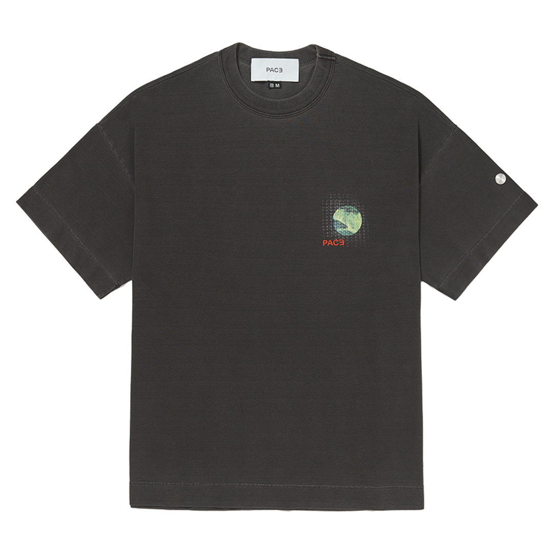 PACE - GRID MOON TEE OVERSIZED WASHED BLACK