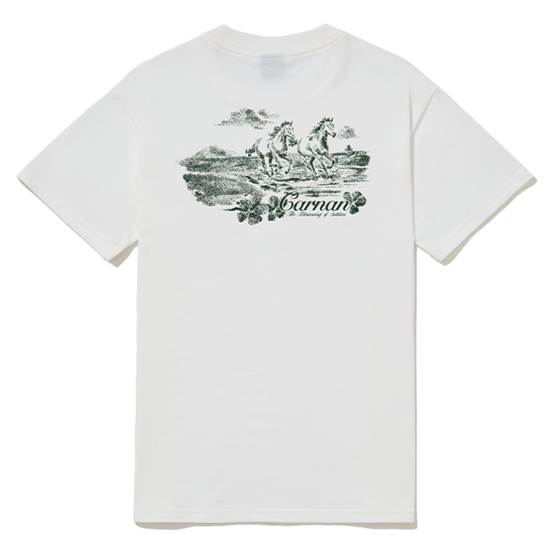 CARNAN - HORSES CLASSIC T-SHIRT OFF WHITE