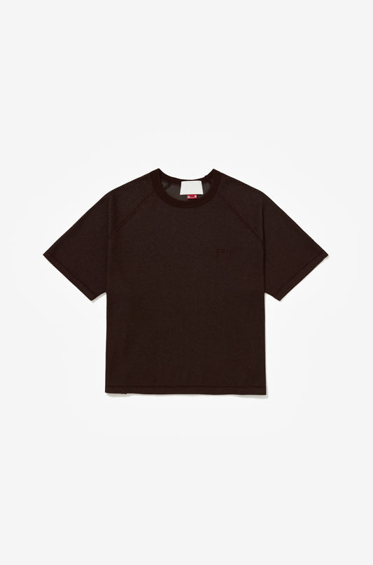PACE - WAFFLE KNIT BROWN T-SHIRT